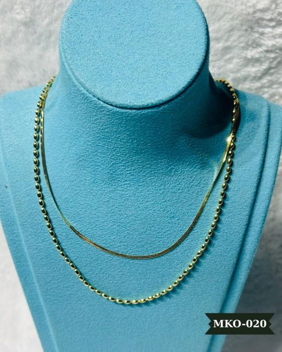 Çelik Kolye Gold Pinterest 2'li İtalyan Kesim 45 CM