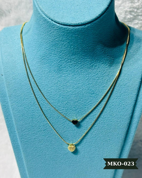 Çelik 2'Li Kalpli Kolye