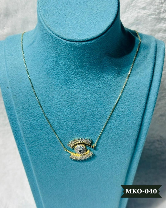 Çelik Baget Taşlı Kolye