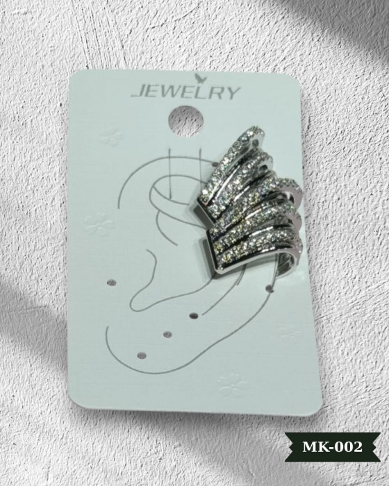 Oval Küpe Zirkon Taşlı Küpe