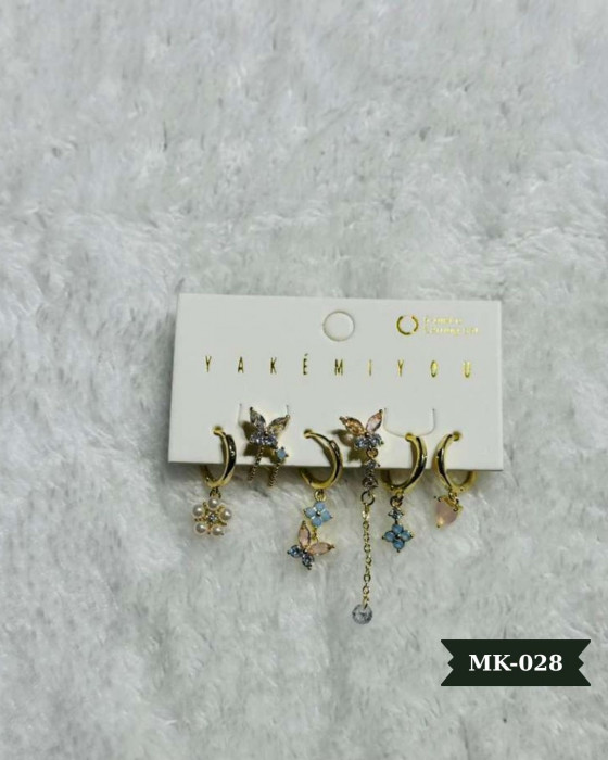 Zirkon Damla Taşlı 6'Lı Küpe