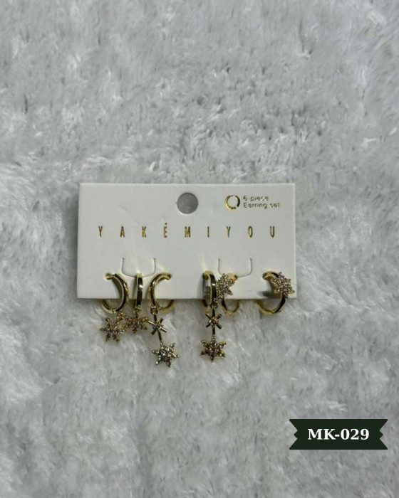 Zirkon Taşlı 6'Lı Küpe